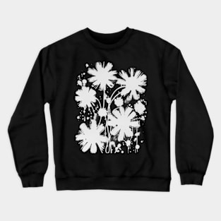 White Flowers Gaffiti Street Art Crewneck Sweatshirt